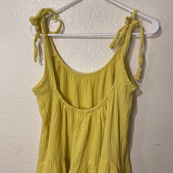 Xirena Reagan Gauzy Cotton Midi Dress In Limon Yellow Size XL - Picture 8 of 12